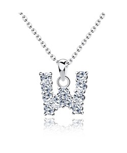 Necklace Silver W Shape SSLPE-W